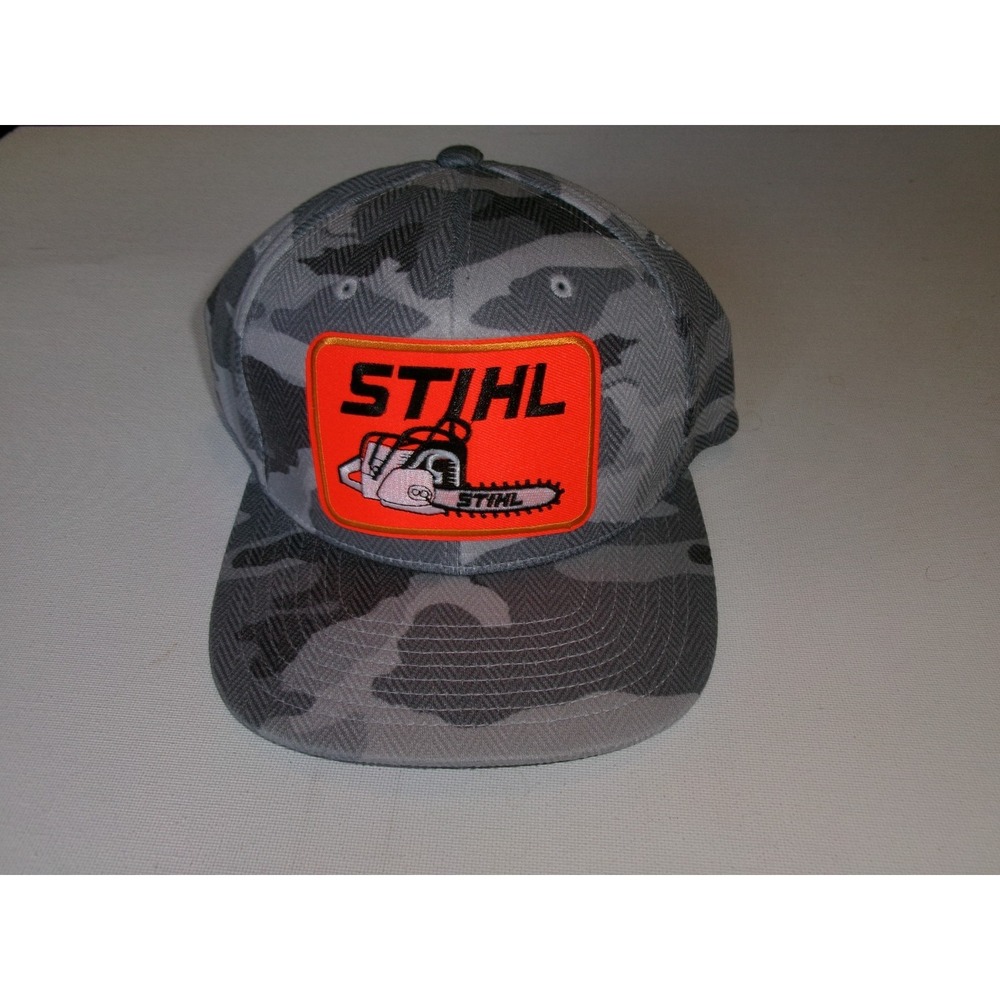STIHL CAMO FITTED FISHING BEACH GOLF HAT CAP VINTAGE DEADSTOCK U5